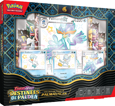 Pokémon JCC - Écarlate et Violet - Collection Premium Destinées de Paldea (Miascarade-ex / Flâmigator-ex / Palmaval-ex - 1x Boite aléatoire) EV 4.5